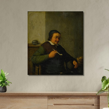 Un Uomo Che Fuma In Un Interno Adriaen van Ostade avo7 quadro stampato su tela