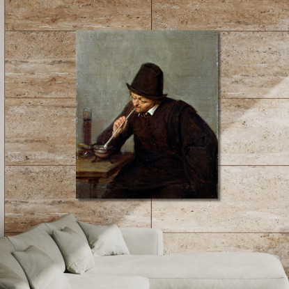 Un Uomo Che Fuma Adriaen van Ostade avo8 quadro stampato su tela