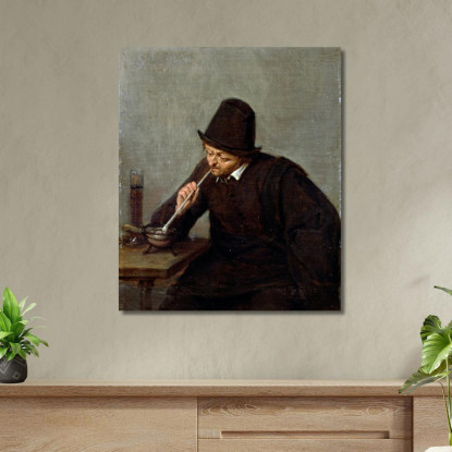 Un Uomo Che Fuma Adriaen van Ostade avo8 quadro stampato su tela