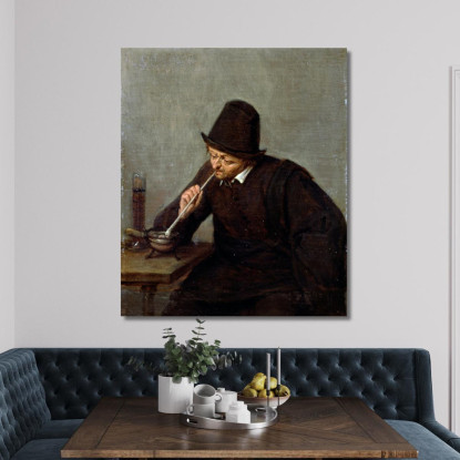 Un Uomo Che Fuma Adriaen van Ostade avo8 quadro stampato su tela