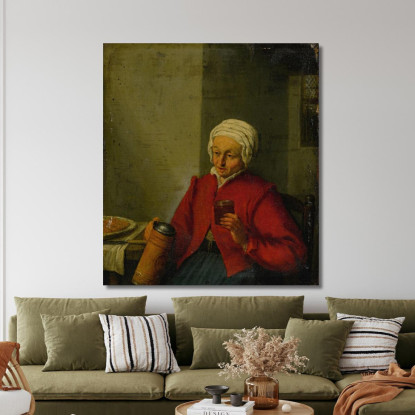 Una Donna Che Tiene Una Brocca E Una Tazza Adriaen van Ostade avo10 quadro stampato su tela