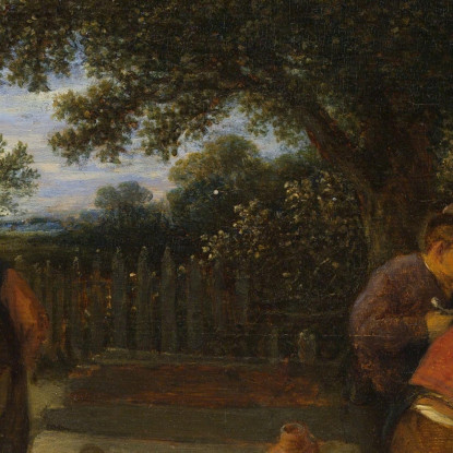 Giocatori Di Palla Nel Giardino Della Locanda Adriaen van Ostade avo15 quadro stampato su tela