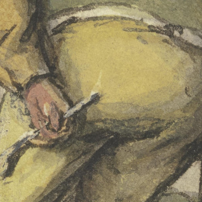 Contadino Di Spalle Con La Gamba Destra Su Una Sedia Inginocchiato Adriaen van Ostade avo16 quadro stampato su tela