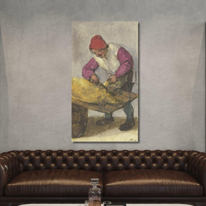 Contadino Rivolto A Sinistra Che Macella Un Maiale Adriaen van Ostade avo17 quadro stampato su tela