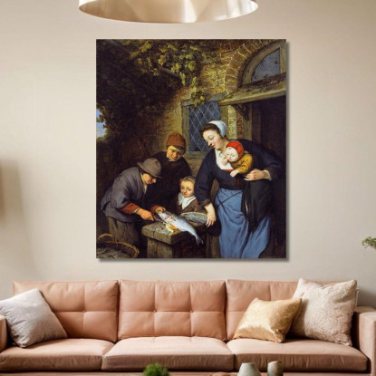 Acquisto Del Pesce Adriaen van Ostade avo18 quadro stampato su tela