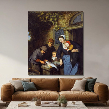 Acquisto Del Pesce Adriaen van Ostade avo18 quadro stampato su tela