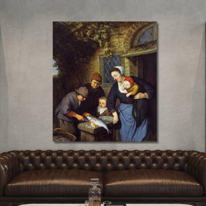 Acquisto Del Pesce Adriaen van Ostade avo18 quadro stampato su tela