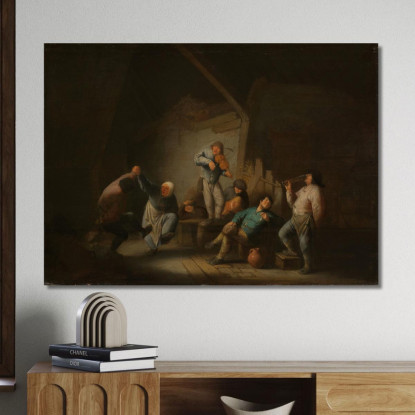 Coppia Danzante Adriaen van Ostade avo20 quadro stampato su tela