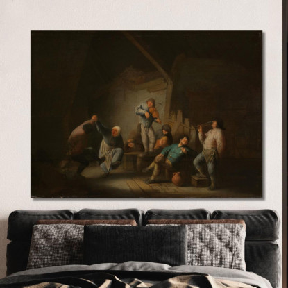 Coppia Danzante Adriaen van Ostade avo20 quadro stampato su tela