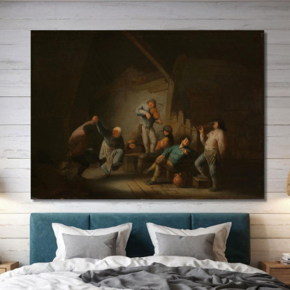 Coppia Danzante Adriaen van Ostade avo20 quadro stampato su tela