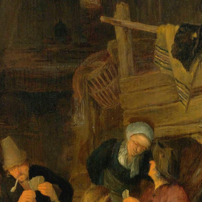 Quattro Giocatori Di Carte In Un Interno Rustico Adriaen van Ostade avo21 quadro stampato su tela