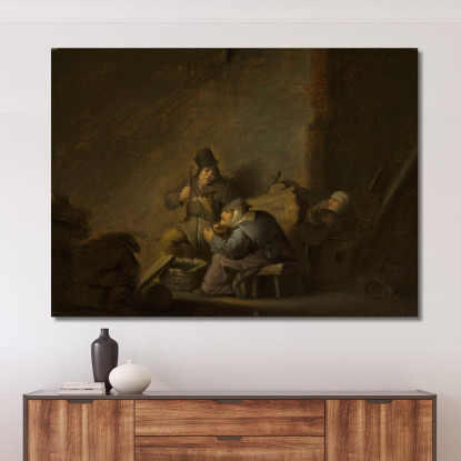 Scena Di Genere In Un Interno Adriaen van Ostade avo22 quadro stampato su tela