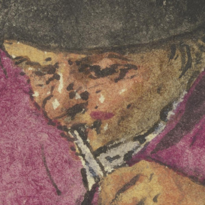 Mezza Figura Di Un Contadino Seduto Con Pipa Adriaen van Ostade avo24 quadro stampato su tela