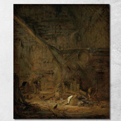 Interno Di Un Granaio Adriaen van Ostade avo25 quadro stampato su tela