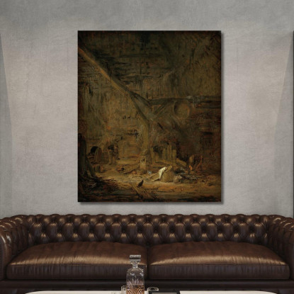 Interno Di Un Granaio Adriaen van Ostade avo25 quadro stampato su tela