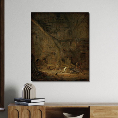 Interno Di Un Granaio Adriaen van Ostade avo25 quadro stampato su tela