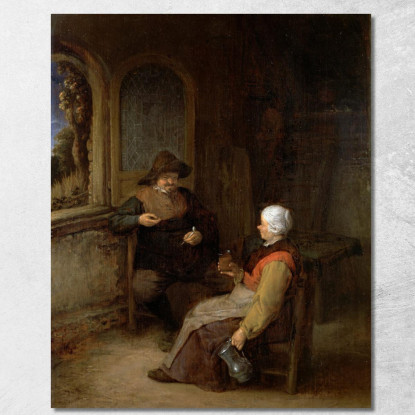 Interno Di Un Cottage Adriaen van Ostade avo26 quadro stampato su tela