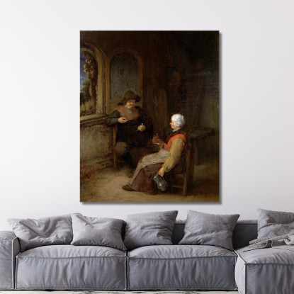 Interno Di Un Cottage Adriaen van Ostade avo26 quadro stampato su tela