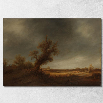 Paesaggio Con Una Vecchia Quercia Adriaen van Ostade avo30 quadro stampato su tela