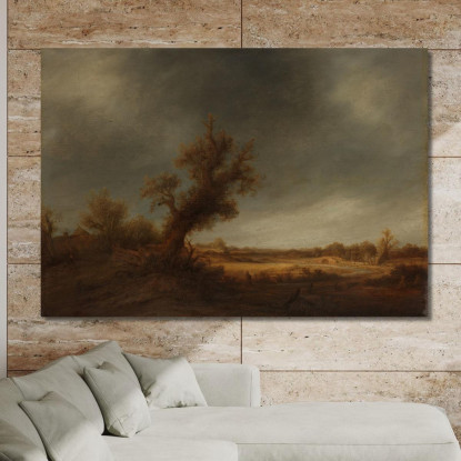 Paesaggio Con Una Vecchia Quercia Adriaen van Ostade avo30 quadro stampato su tela