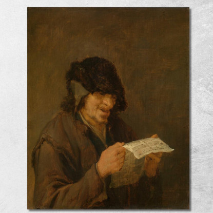 Uomo Che Canta Adriaen van Ostade avo31 quadro stampato su tela