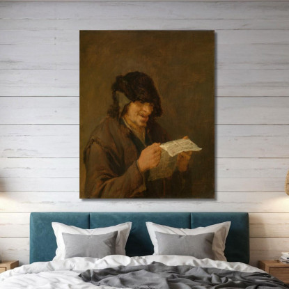 Uomo Che Canta Adriaen van Ostade avo31 quadro stampato su tela