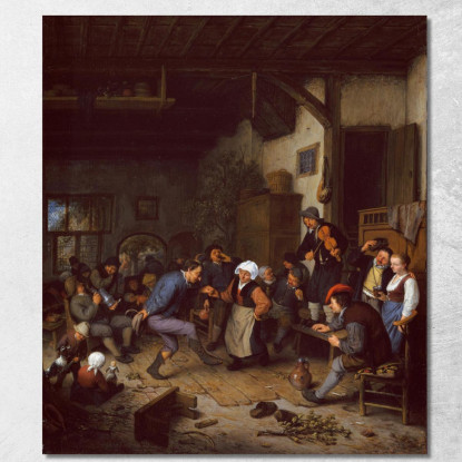 Festaioli In Una Locanda Adriaen van Ostade avo32 quadro stampato su tela