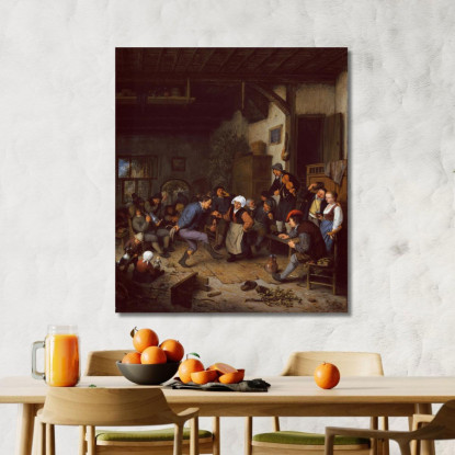 Festaioli In Una Locanda Adriaen van Ostade avo32 quadro stampato su tela