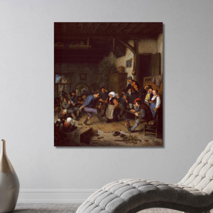 Festaioli In Una Locanda Adriaen van Ostade avo32 quadro stampato su tela