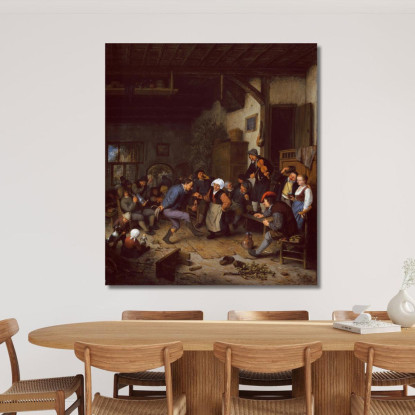 Festaioli In Una Locanda Adriaen van Ostade avo32 quadro stampato su tela