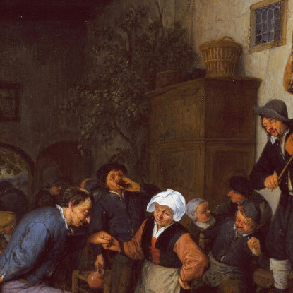 Festaioli In Una Locanda Adriaen van Ostade avo32 quadro stampato su tela