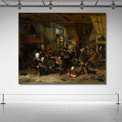 Locanda Dei Contadini Adriaen van Ostade avo34 quadro stampato su tela