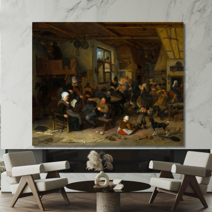 Locanda Dei Contadini Adriaen van Ostade avo34 quadro stampato su tela