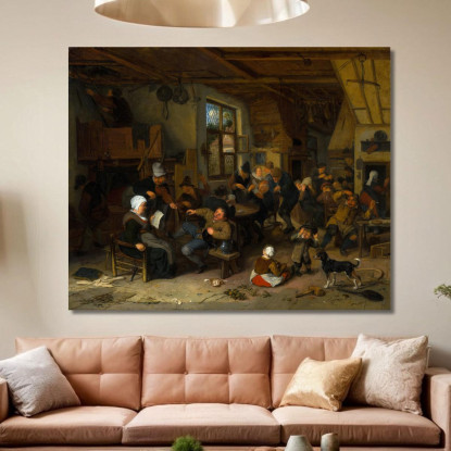Locanda Dei Contadini Adriaen van Ostade avo34 quadro stampato su tela