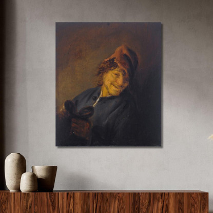 Contadino Con Berretto Rosso Che Tiene Una Brocca Adriaen van Ostade avo35 quadro stampato su tela