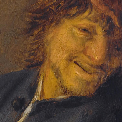 Contadino Con Berretto Rosso Che Tiene Una Brocca Adriaen van Ostade avo35 quadro stampato su tela