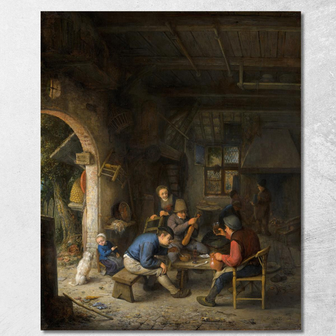 Contadini In Una Locanda Adriaen van Ostade avo36 quadro stampato su tela