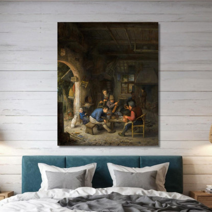 Contadini In Una Locanda Adriaen van Ostade avo36 quadro stampato su tela
