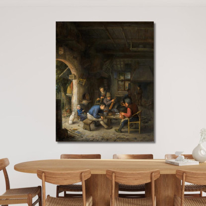Contadini In Una Locanda Adriaen van Ostade avo36 quadro stampato su tela