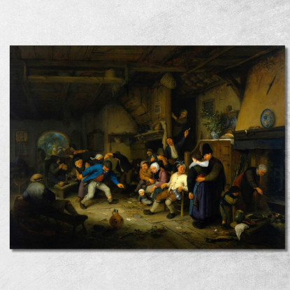 Contadini Che Danzano In Una Taverna Adriaen van Ostade avo37 quadro stampato su tela