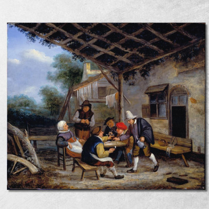 Contadini Che Bevono Adriaen van Ostade avo38 quadro stampato su tela