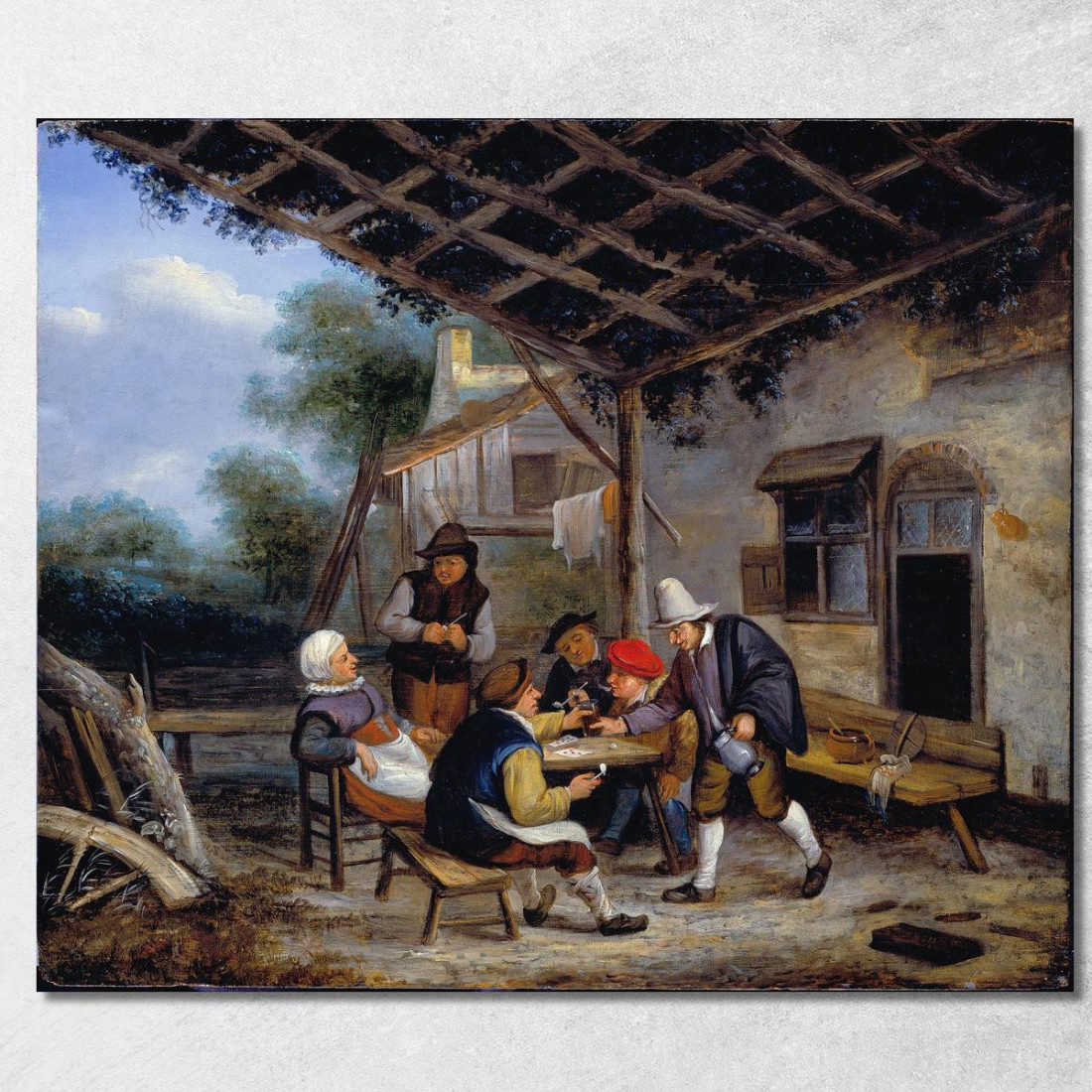 Contadini Che Bevono Adriaen van Ostade avo38 quadro stampato su tela
