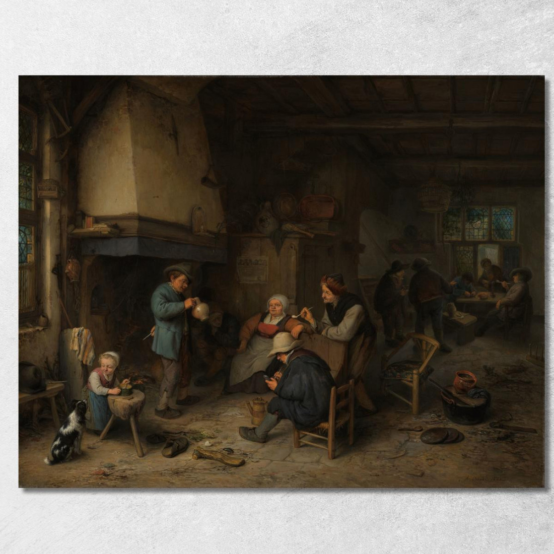 Contadini In Un Interno Adriaen van Ostade avo39 quadro stampato su tela