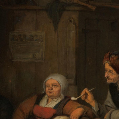 Contadini In Un Interno Adriaen van Ostade avo39 quadro stampato su tela