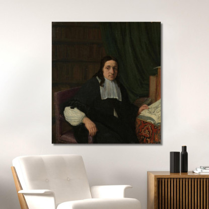 Ritratto Di Un Collezionista Possibilmente Constantijn Sennepart (1625-1703) Adriaen van Ostade avo43 quadro stampato su tela