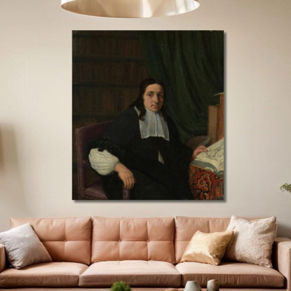 Ritratto Di Un Collezionista Possibilmente Constantijn Sennepart (1625-1703) Adriaen van Ostade avo43 quadro stampato su tela