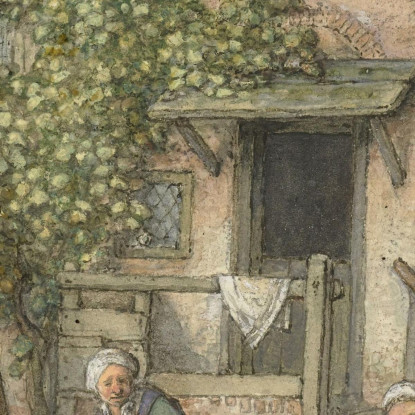 Scuoiatura Del Maiale Adriaen van Ostade avo45 quadro stampato su tela