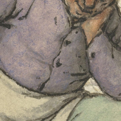 Uomo Seduto Con Il Piede Sinistro Su Una Stufa Adriaen van Ostade avo47 quadro stampato su tela