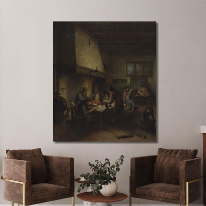 Scena Di Taverna 2 Adriaen van Ostade avo48 quadro stampato su tela