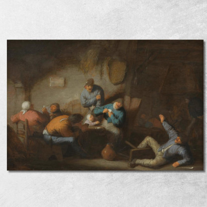 Scena Di Taverna Adriaen van Ostade avo50 quadro stampato su tela